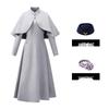 Taluoman Women's Elegant Grey Wool Blend Overcoat