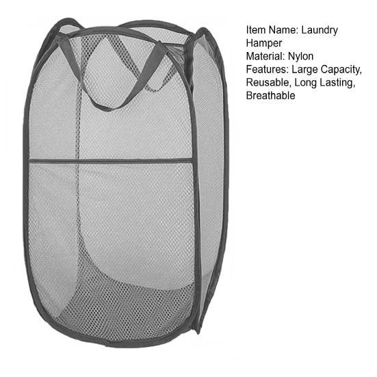 Cesto Portabiancheria Grande Capacità Resistente all'Usura Traspirante Manico Rinforzato Buona Portata Stoccaggio Oggetti Nylon Tipo Pieghevole Vestiti Sporchi Biancheria