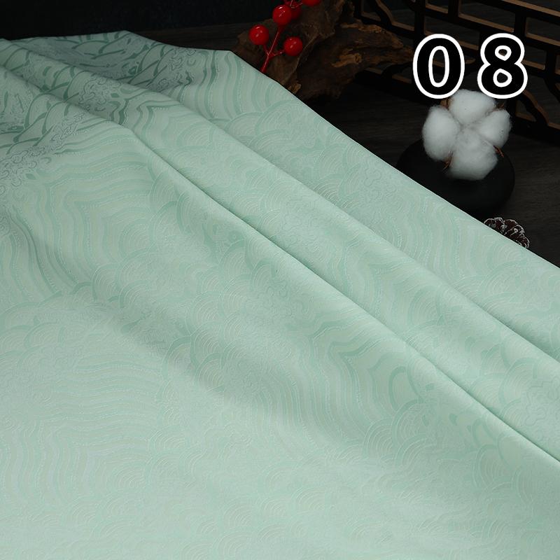 100x150cm Meerwasser Wolke Welle Jacquard Brokatstoff Chinesischer Stil Damast Satin DIY Nähen Hanfu Cheongsam Antikes Kostüm