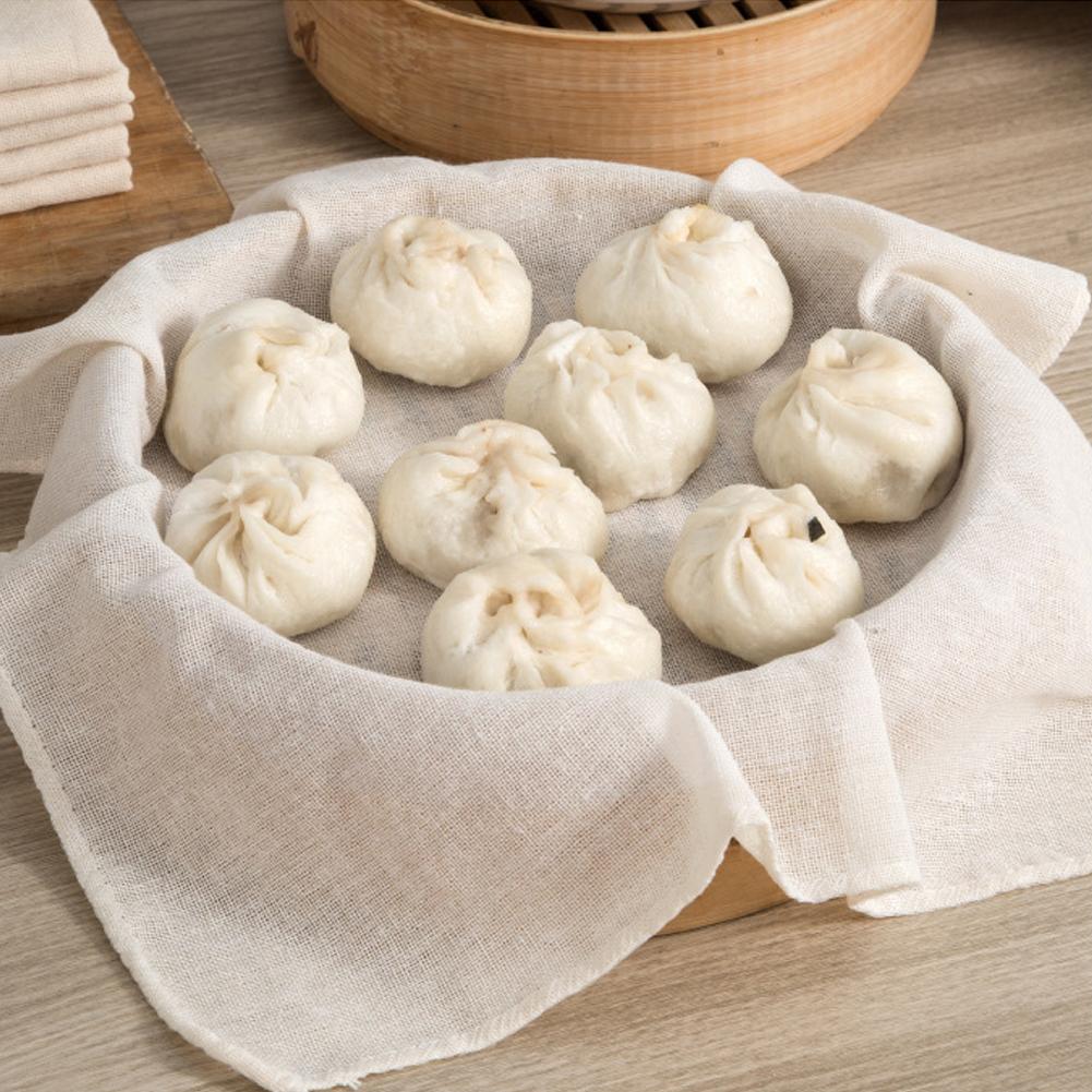 10 Stück Baumwoll-Dampftuch Wiederverwendbar Ungebleichte Baumwolle Sieb Antihaft Dampfgar-Gaze zum Kochen Backen Entsaften Qualität