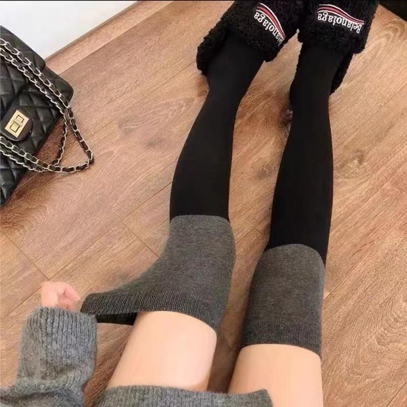 Black And Gray Spliced Socks, Over-The-Knee Stockings, Beautiful Legs, Calf Socks, Trendy Socks, Slim Little Red Book