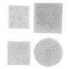 4pcs Set Gear Shape 3D Chocolate Cake Fondant Silicone Mold DIY Resin Jewelry Pendant Decortion