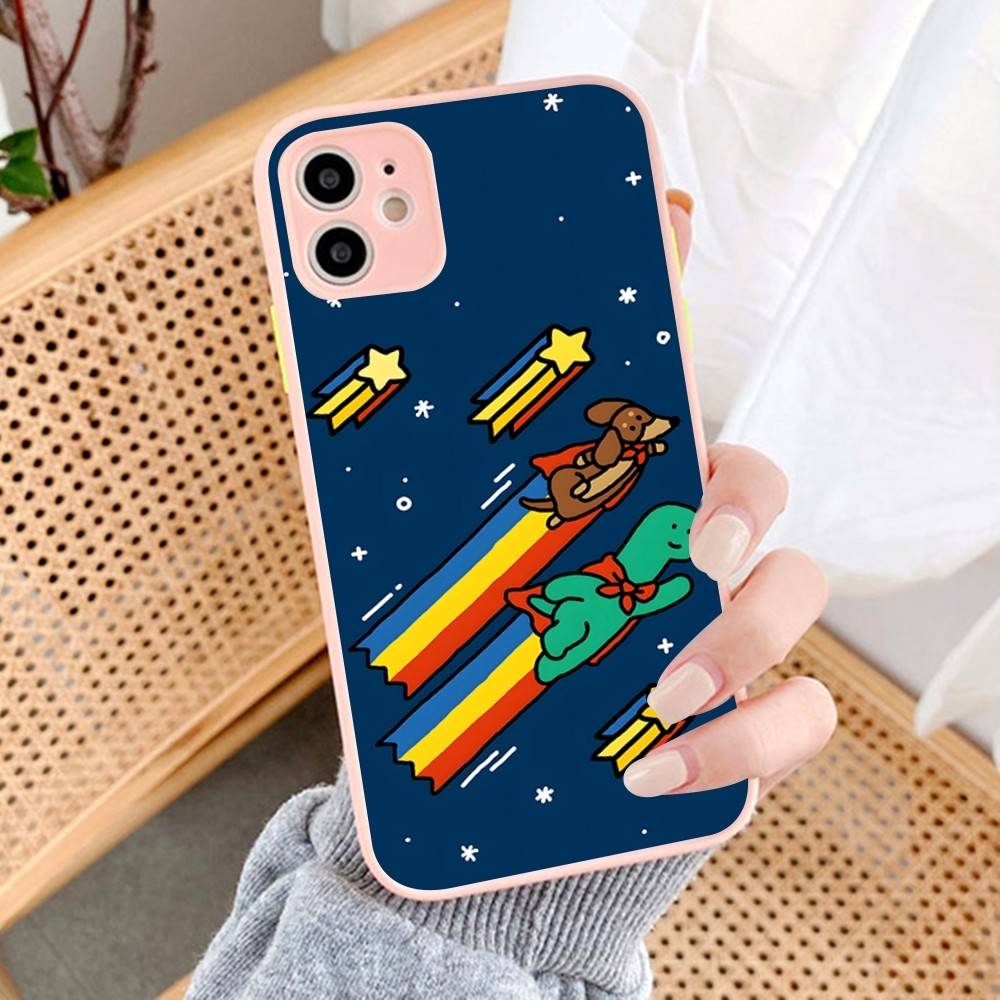

Cute J-Jog-uman-s Dinosaurs For iPhone 16 15 14 13 12 11 Pro Max X XS MAX Plus Translucent Black Phone Cover iphone 13