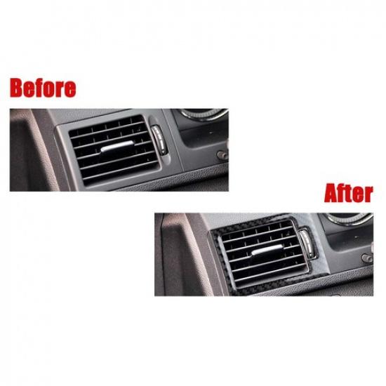 Carbon Fiber Car Side Air Vent Outlet Trim Sticker For Benz C W204 2007-2010