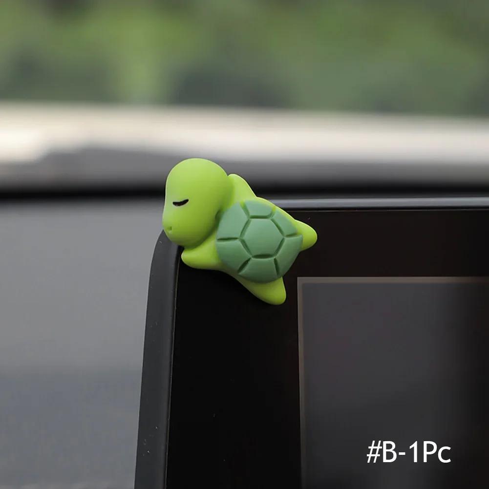 6/1pcs Cute Animal Ornament Car Center Console Display Screen Ornament Car Rearview Mirror Bike Little Turtle Cute Pendant Doll