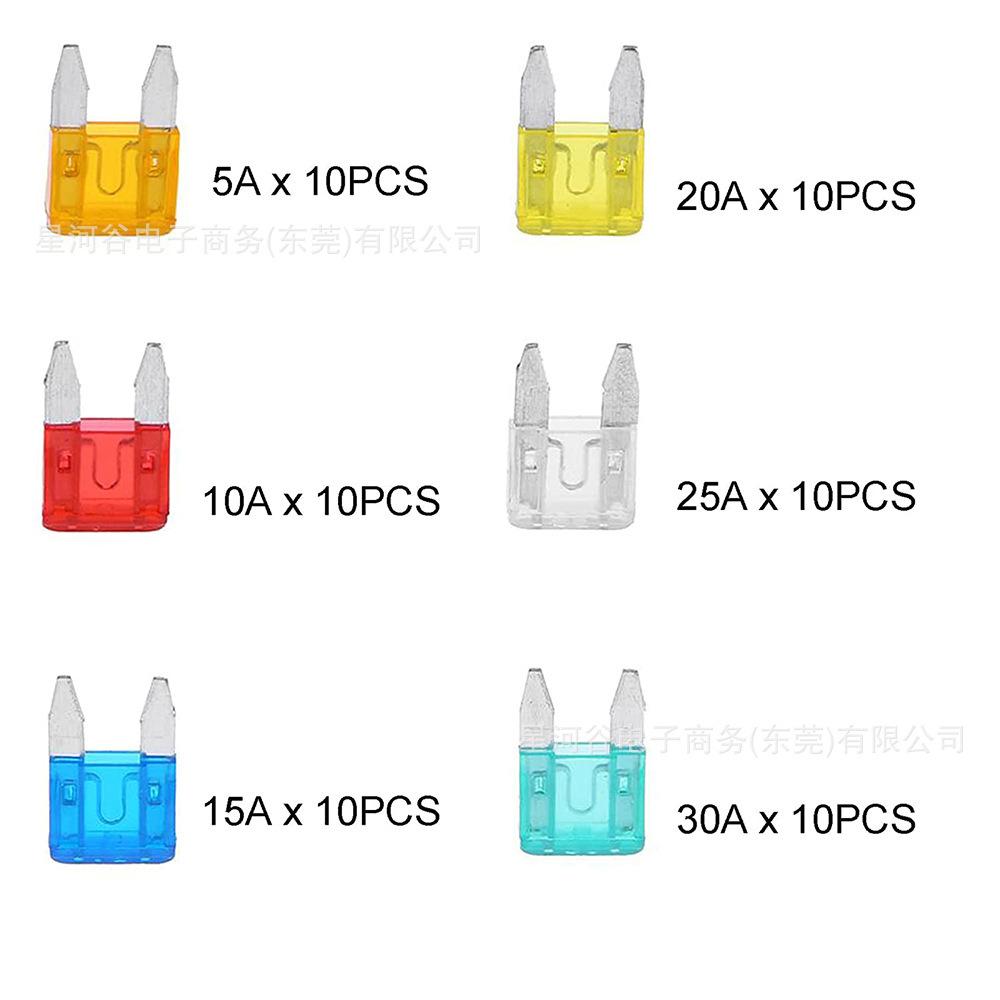 60 pcs 5-30A Automotive Blade Fuse Kits Blade Type Fuse Replacement for Car/RV/Truck/Motorcycle/Boat etc Fuses4