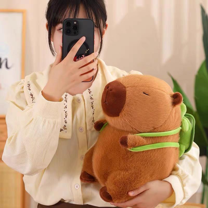 Capybara-Kun Plush with Turtle Shell Sitting Posture
