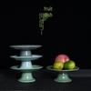 Celadon High-Footed Plate: Indoor Fruit, Dessert, Tea, Snack, Incense Burner, and Buddha Altar Offering Plate.
