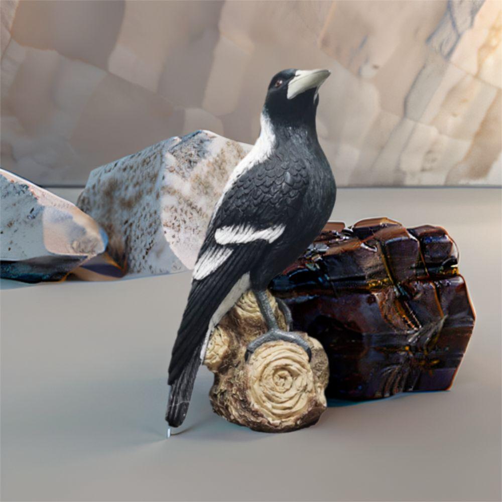 Cute Magpie Model Sculpture Resin Bird Statue Animal Miniatures Figurine  Living Room