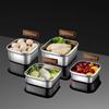 Portable Crisper Box Lunch Bento Box Stainless Steel Fresh-Keeping Case Large Capacity Food Container For Picnic Camping