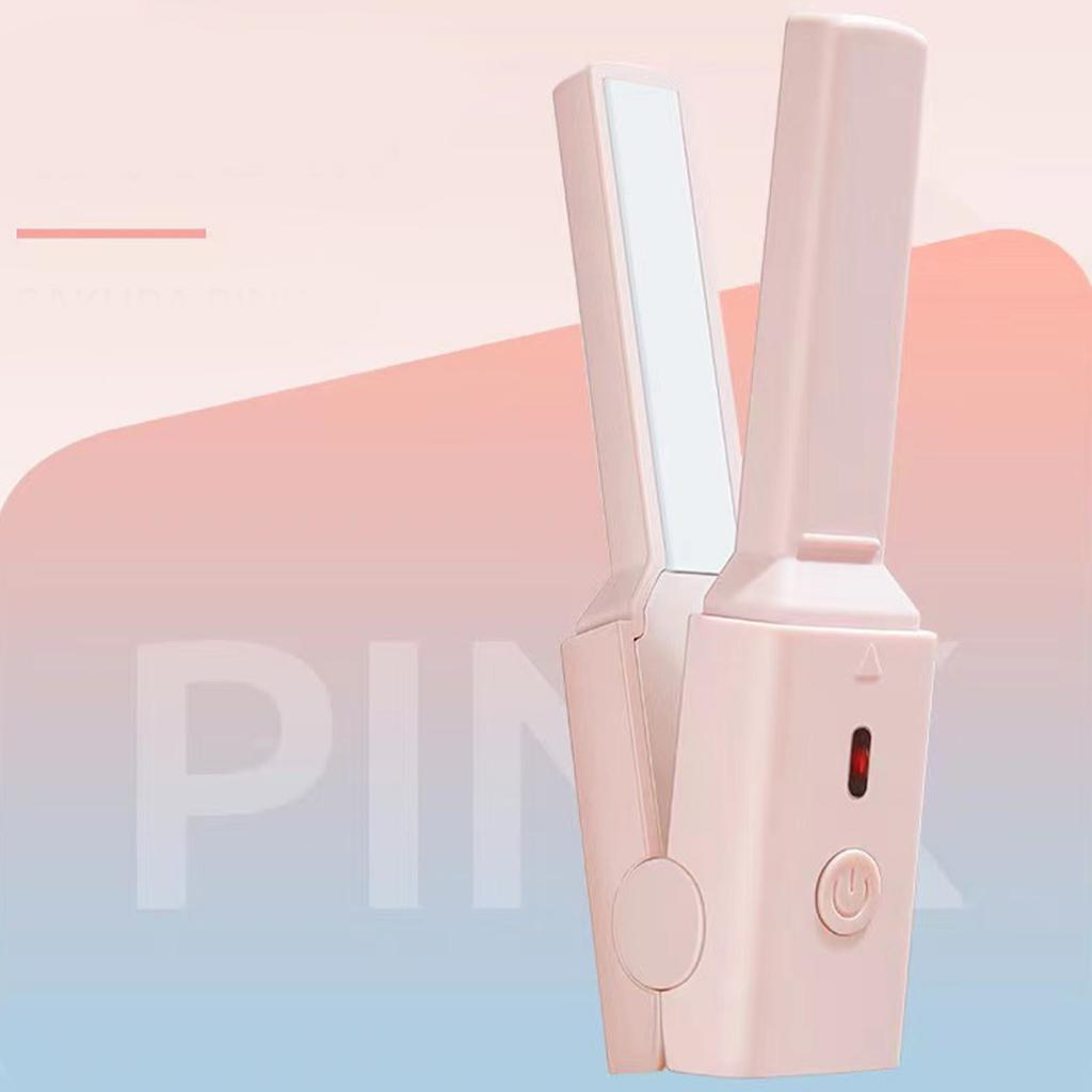Mini Hair Straightener and Curler Trave Portable USB Fast Heating Flat Iron Hair Curler Styling