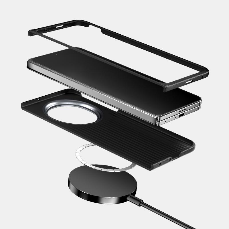 For Oppo Find N5 Case Magsafe Slim Rigid Metal Lens Magnetic Wireless Charger Carbon Fiber Phone Case Cover Grip New Arrival