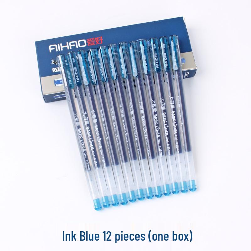 Student Use Ballpoint Pen - 0.35mm Water-Based Black, Red, Blue-Black Ink, Large Capacity