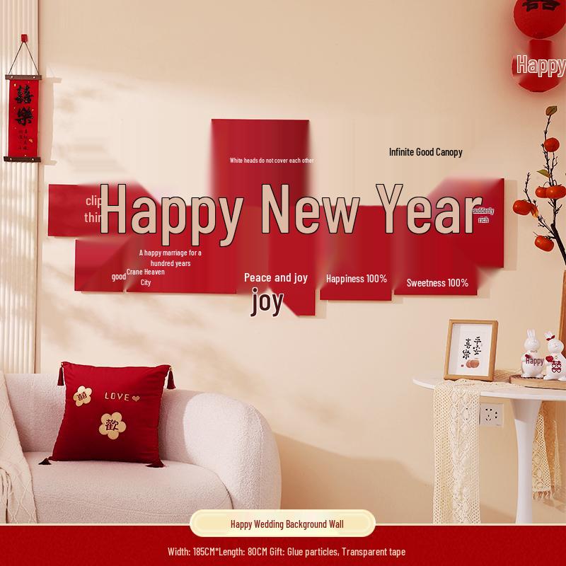 Wedding Living Room Decoration Set: Our Family's Happiness KT Board Wall for New House Photo Area
