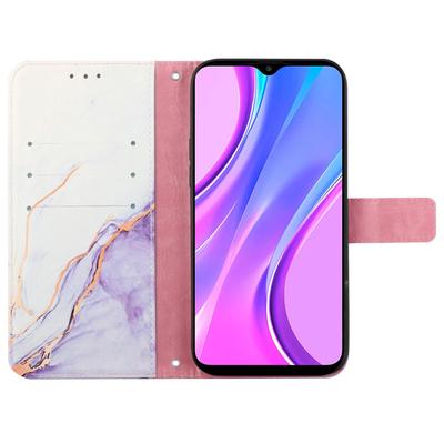 Für Xiaomi Redmi A3/Poco C61 4G Hülle mit Trageband Marmormuster Leder Handyhülle Kartenhalter