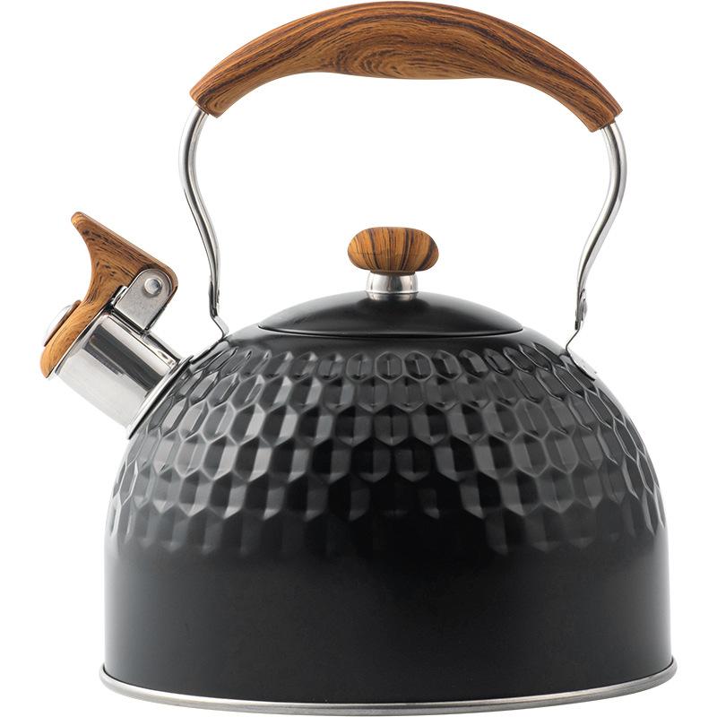 

Stainless steel sound kettle tea coffee flute pot 2.5L kitchen utensils sound kettle 2.5l black hammer pattern