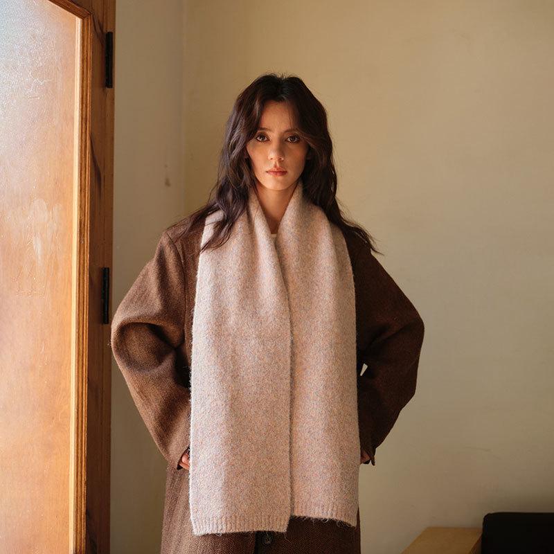 Solid Color Knitted Women's Scarf for Cold Protection and Warmth Luxury Brand Women's High Quality Scarf