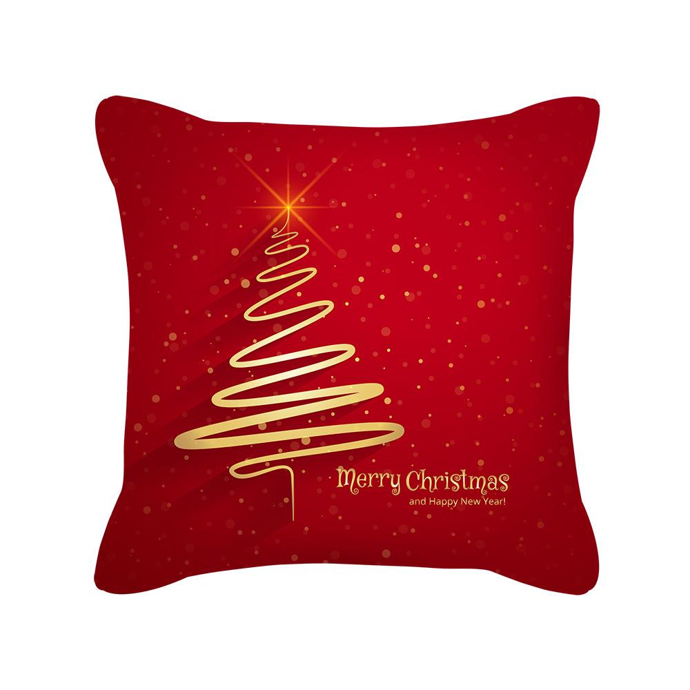 Red Christmas Pillow Cover New Festive Festive Peach Skin Pillow Home Sofa Cushion Cover