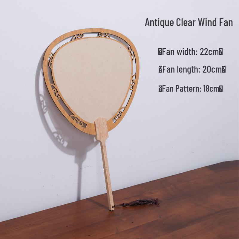 Thick Xuan Paper Hollowed Round Fan: High-Grade Double-Sided Blank Ancient-Style for French Painting & Calligraphy