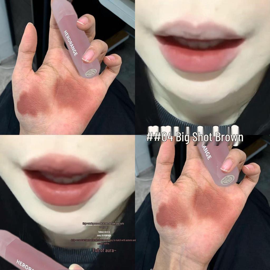 HERORANGE Velvet Matte Lip Glaze – Long-Lasting Nude Lipstick for a Radiant Complexion