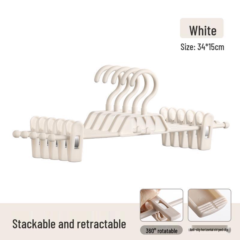 Seamless Non-Slip Pants Hangers with Double Clips - Clothes Drying and Storage Rack Clips