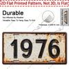 Vintage Distressed White Black Number D Flat Printing Retro License Plate Style Metal Tin Sign Nostalgic MidSeventies