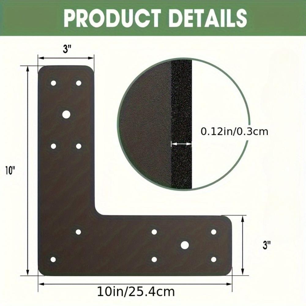 Soporte de Pergola Resistente en Forma de V L, Placa de Reparación de Pilar de Viga para Conexión de Vigas de Tejado de Casa Muebles de Madera, Sin Tornillos