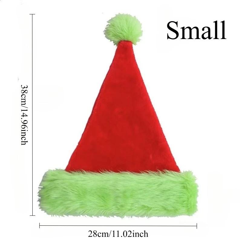 Fluorescent Green Christmas Hat with Plush Edge - Novelty Xmas Party Decor, Family Holiday Decoration & Video Props