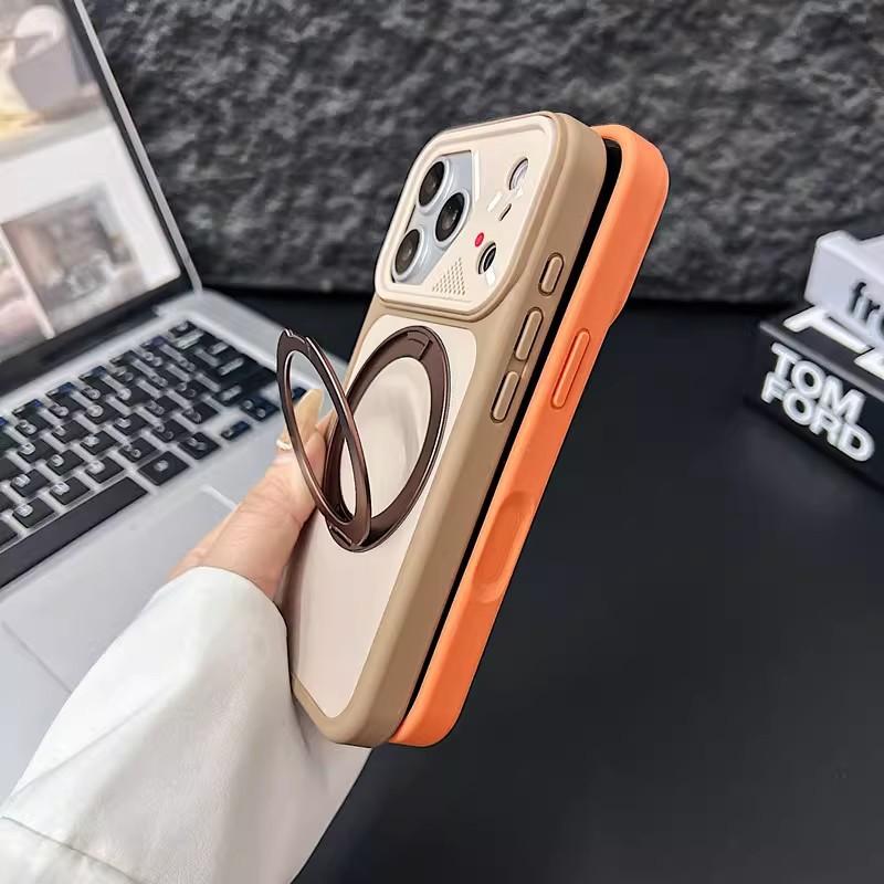 Yadun Contrasting Color 360 Rotating Magnetic Suction Bracket Is Suitable for Apple 17 Mobile Phone Case iPhone16promax Skin Grinding