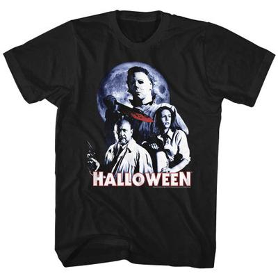 Halloween-Charakter-Ensemble T-Shirt - Schwarzes Unisex-T-Shirt