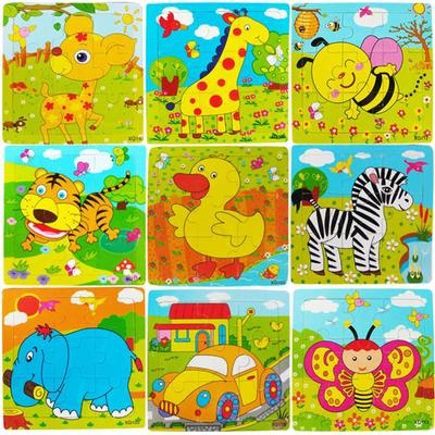 Wooden Animal 3D Puzzle Toy For Children Educational Wood Jigsaw Cartoon Toys Training Games Puzzles Baby Christmas