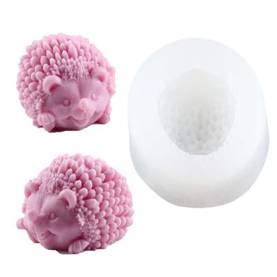 3D Cartoon Hedgehog Candle Silicone Mold Cute Little Hedgehog Aromatherapy Gypsum Crafts Resin Cement Mould DIY Soap Making Tool