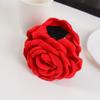Vintage Solid Color Fabric Fashion Girl Hair Claw Hair Accessory Three-Dimensional Rose Flower Women's Hairpin Elegant Shark 