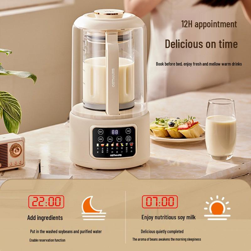 OSTMARS Silent Multifunctional Soy Milk Maker & Food Processor for 3-4 People - No Filter Needed, Fully Automatic.