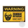 Warning Zombie Poster Danger Vintage Tin Signs Beware of Dog No Parking No Trespassing Metal Plate Garden Home Wall Decor