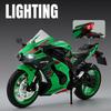 1/9 Kawasaki ZX10R Ninja Alloy Die Cast Motorcycle Model Toy Vehicle Collection Sound and Light Off Road Autocycle Toys Car