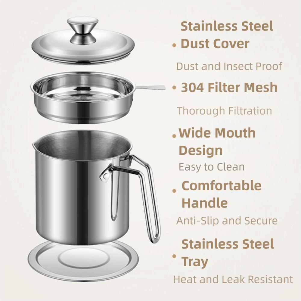 Large Capacity Oil Filtering Pot Anti-Leakage Grease Container  Oil Filtration