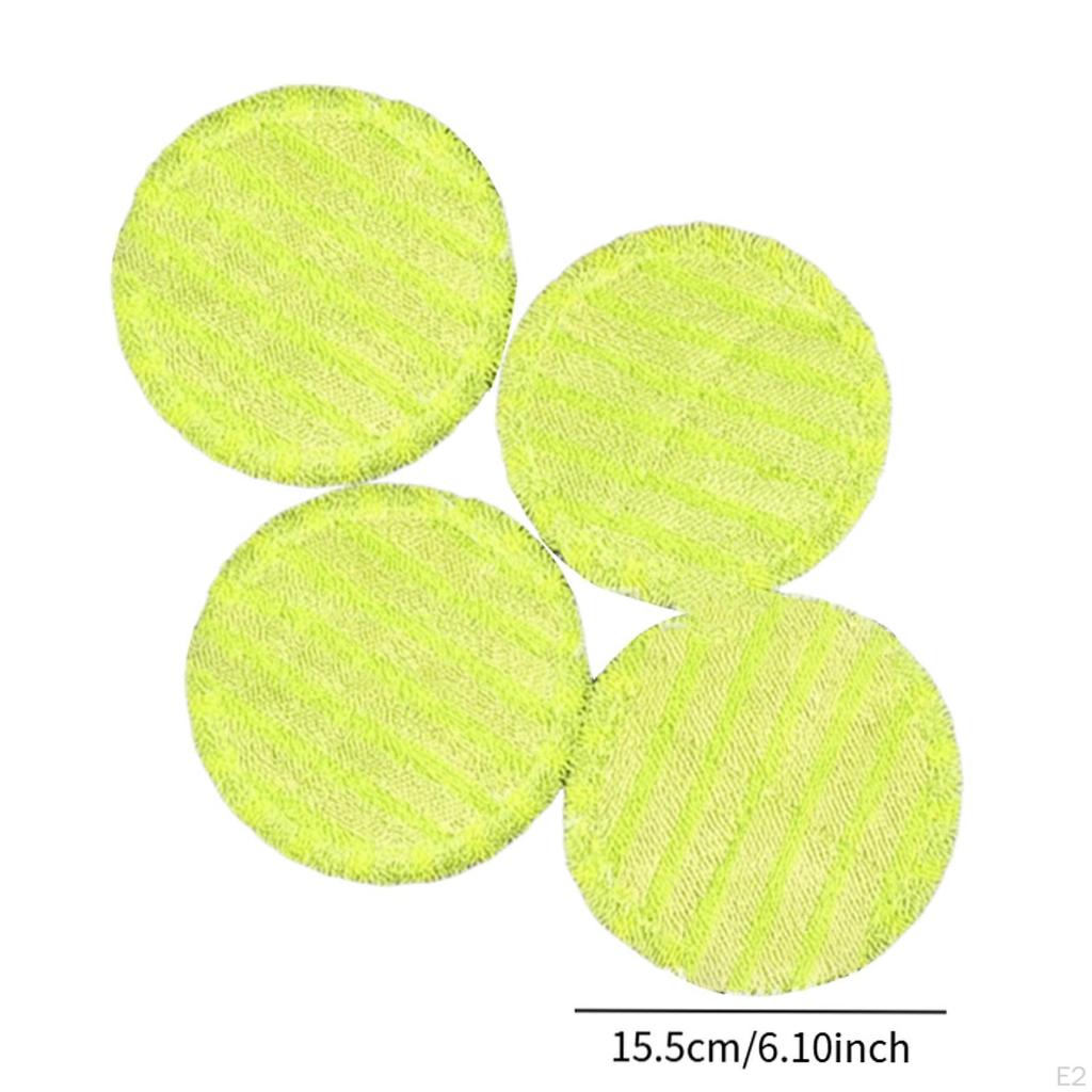 4 Pack Electric Mop Pads Replacement Heads, Round Microfiber for Floor Scrubbing