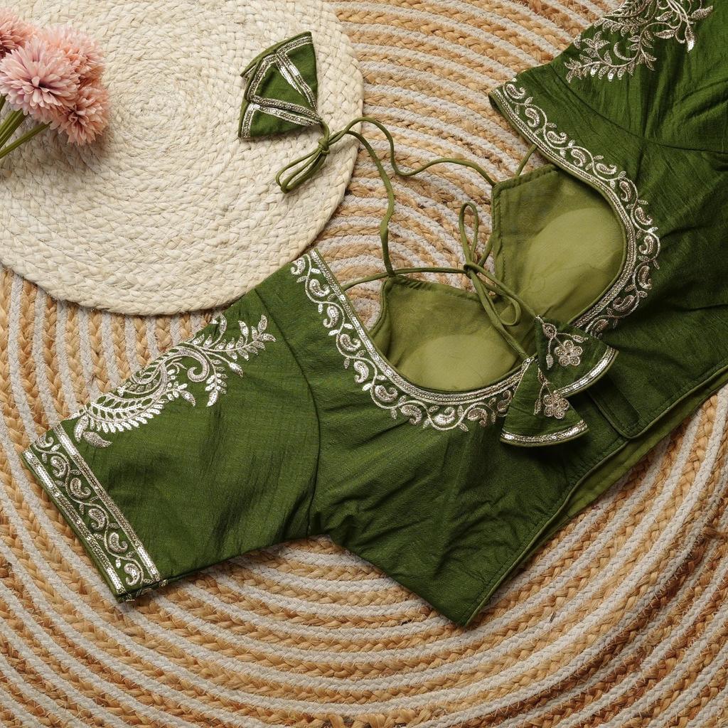 Designer Embroidery Silk Blouse Indian Bollywood Wedding Wear Readymade Choli
