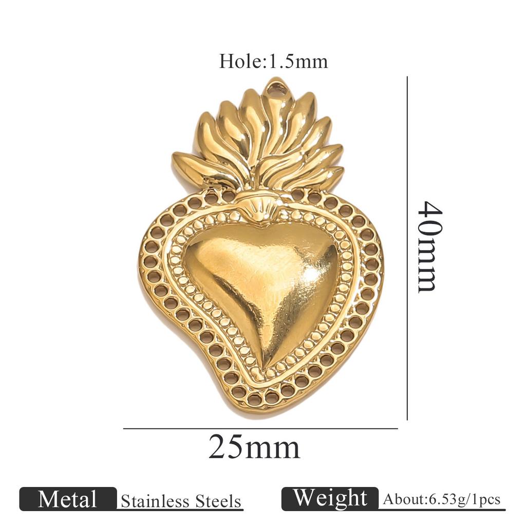 Yori 5PCS Stainless Steel Fashion Sun Love Heart Pendant Bracelet Necklace DIY Accessories Waterproof Wholesale