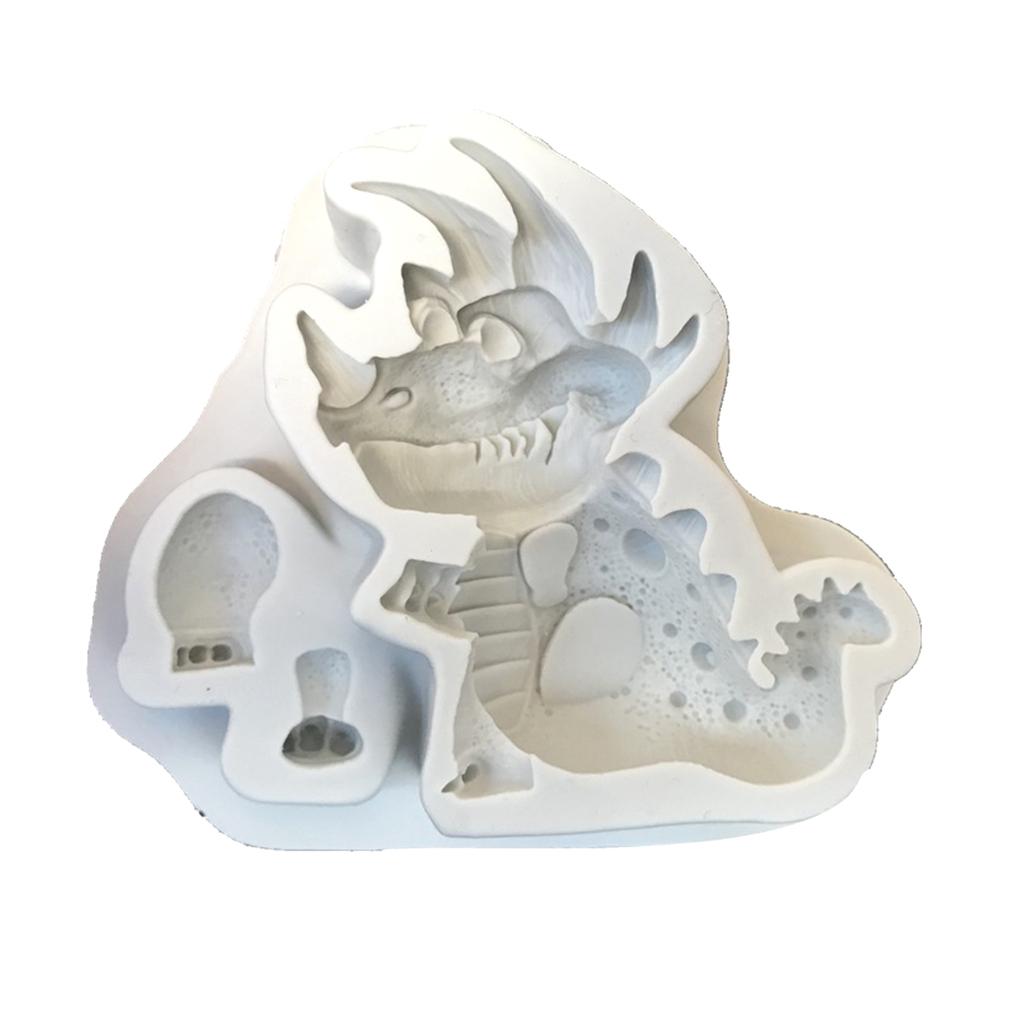 DIY Dinosaur Silicone Molds Triceratops Shape Fondant Mold Biscuit Cookie Baking Mold Chocolate Decor Handmade Mold
