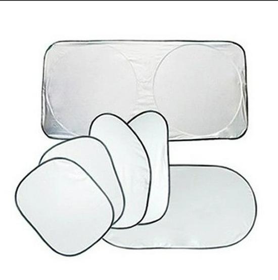 6-Piece Silver Car Sunshade Set for Sun Protection and Heat Insulation