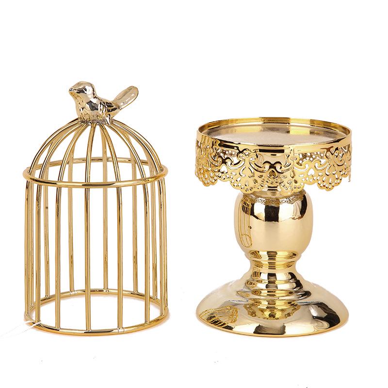Vintage Iron Candle Holder Birdcage Lantern Wedding Home Candlestick 1pcs