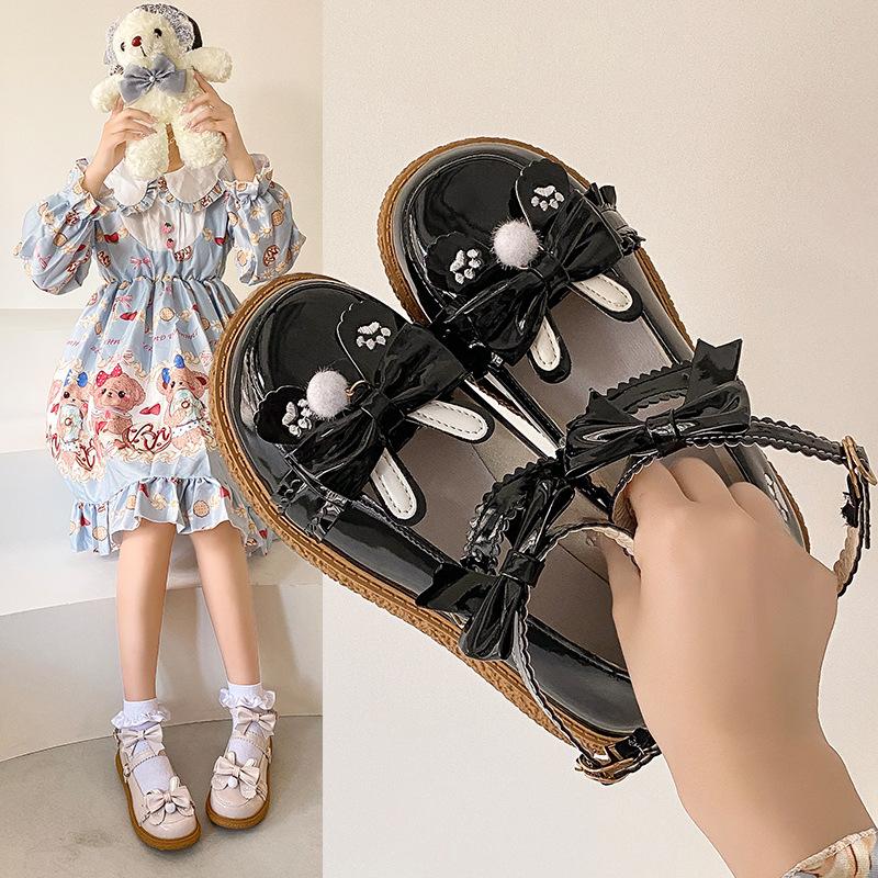 Women Flat Japanese Jk Lolita Small Leather Shoes Retro Cute Female Student Platform Kawaii Girl Cosplay