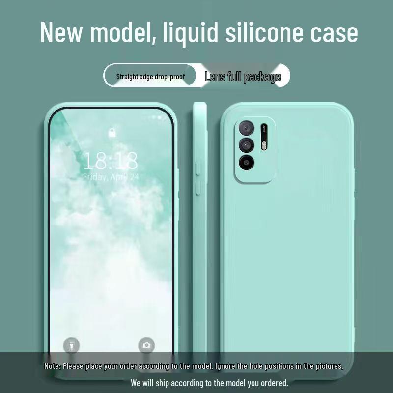 Oppo Reno5 Z Rubik's Cube Liquid Full-Coverage Protective Case, Solid Color, Soft Shell