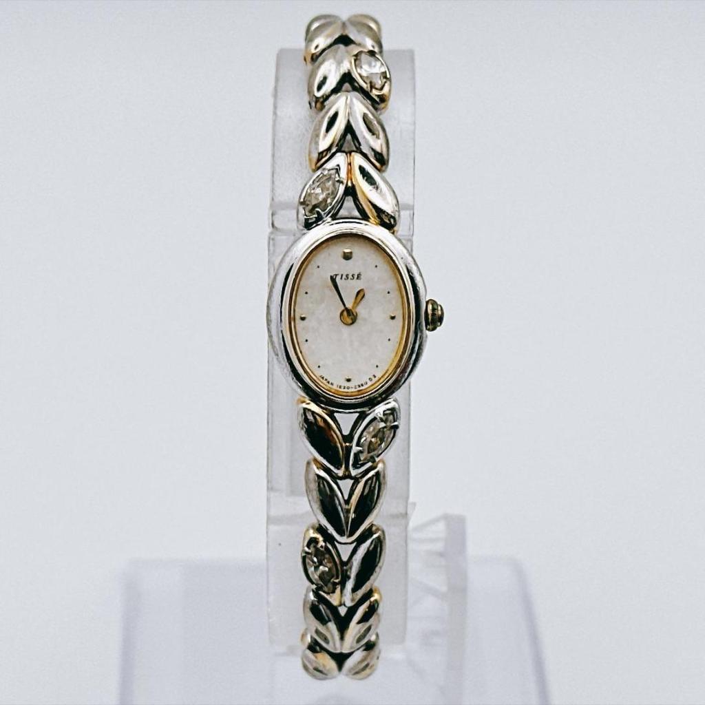 Used Vintage SEIKO TISSE White Pearl Dial Bracelet Watch
