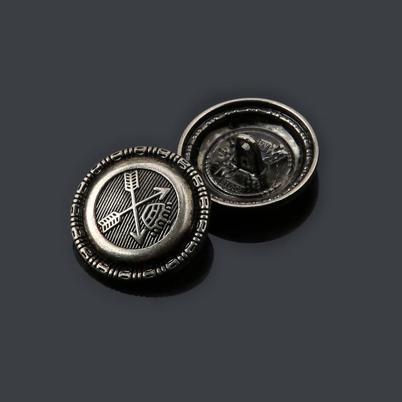 10Pcs Black Metal Coat Buttons Clothes Jacket Trench Coat Sweater Button Accessories Round Versatile Top Buttons Daquan
