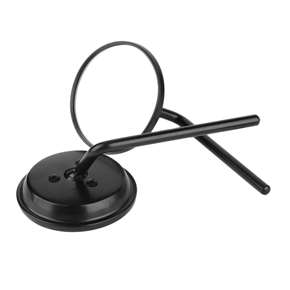 Vintage Round Shape Reflective Modified Rr View Mirror for Motorcycle Motorbike (Black)