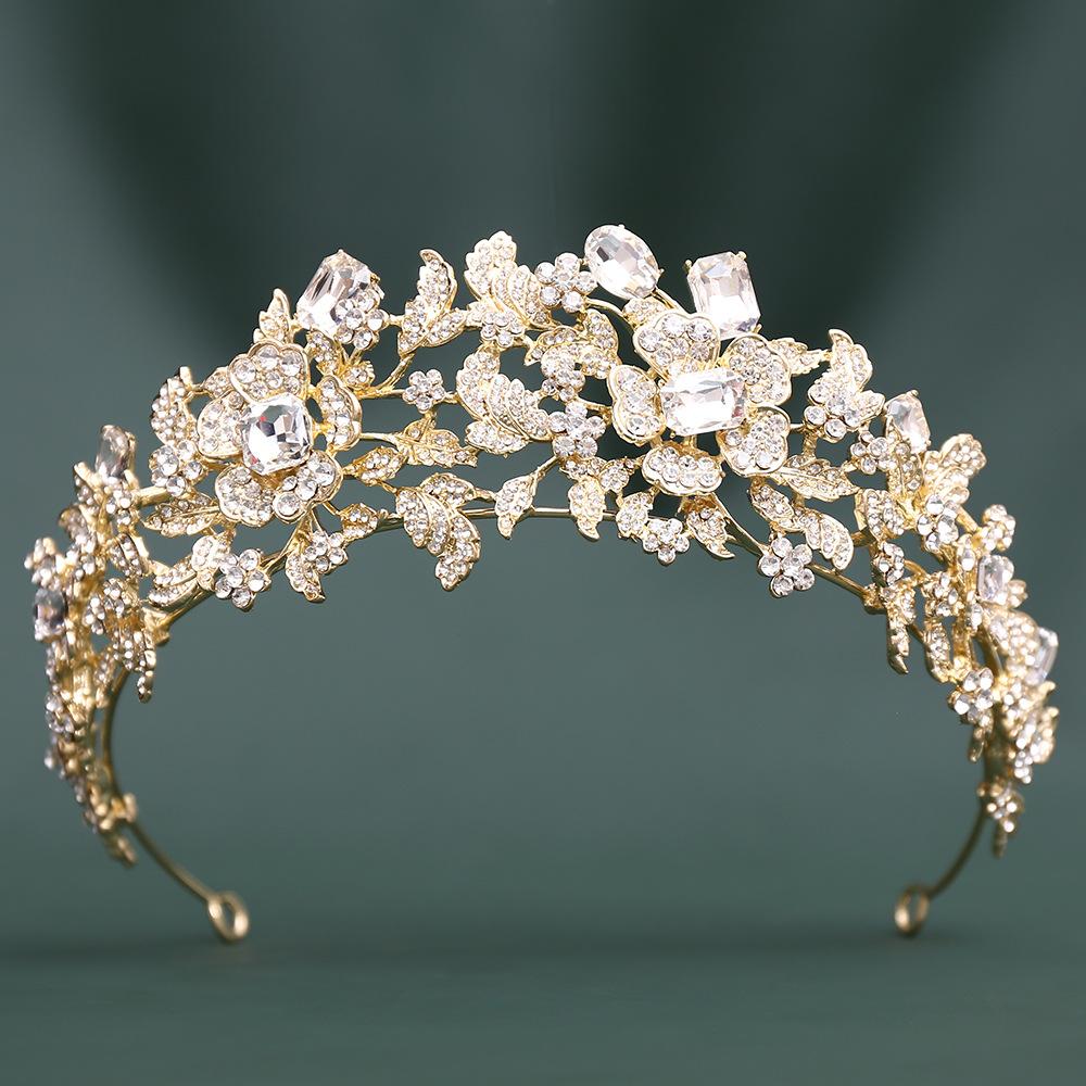 2026 Crown Tiara Headband Rhinestone Tiara, Princess Flower Bride Birthday Dress Accessories Pink Diamond Bar Mitzvah