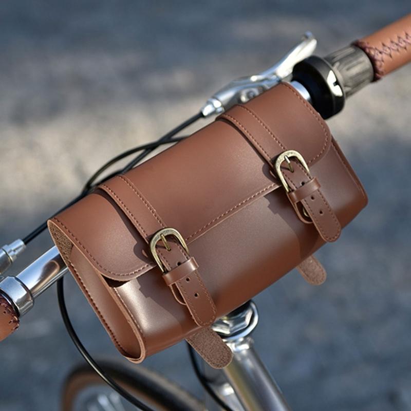 Biciclette Vintage Borsa Anteriore Borse in Pelle per Bicicletta Borse Delicate per Selle di Bicicletta Borsa Accessorio per Bicicletta con Ampio Spazio di Archiviazione